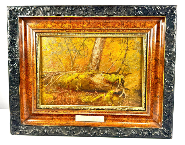 Canadian landscape study attributed to Thomas Mower Martin (1838–1934), featuring an overturned tree root rendered in rich earth tones and naturalistic brushwork.