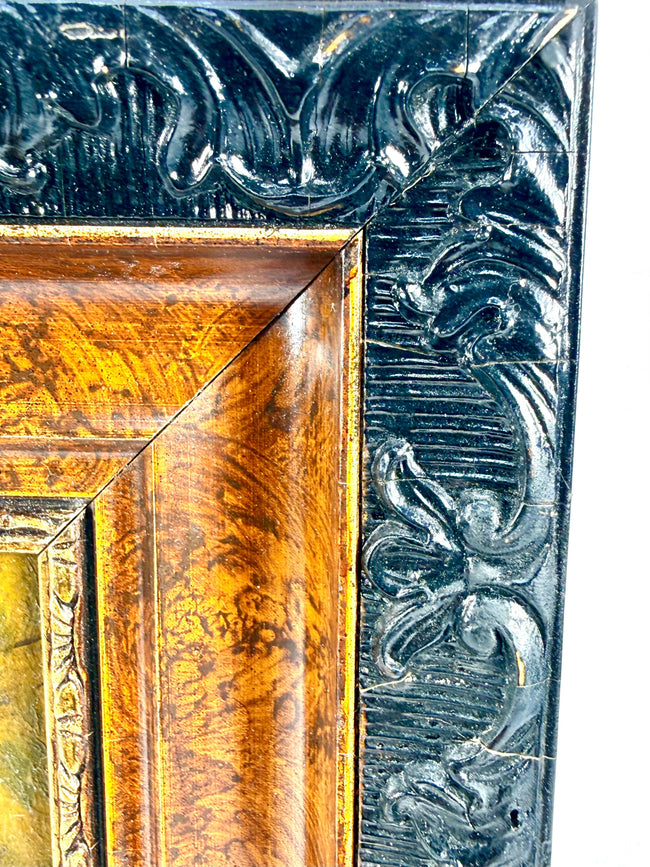 Antique Canadian fine art painting attributed to Thomas Mower Martin, showcasing detailed natural textures, earthy coloration, and expressive light and shadow.