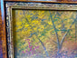 Antique Canadian landscape painting featuring a weathered tree root composition, detailed brushwork, and a muted palette of browns and natural earth tones.