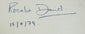 Close-up of Rosalie David’s blue-ink signature dated August 15, 1979, inside Mysteries of the Mummies.