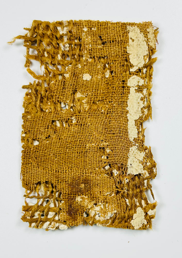 Ancient Egyptian painted coffin pieces with symbolic funerary imagery