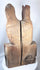 Hand-carved antique European religious figure group with aged wood grain and devotional styling