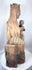 Architectural-style ecclesiastical wood carving with medieval-inspired Christian iconography