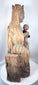 Architectural-style ecclesiastical wood carving with medieval-inspired Christian iconography