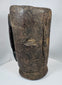 Antique tribal wooden storage vessel from the Himalayan region with sculptural rustic appearance