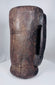 Himalayan ethnographic wooden storage vessel with incised linear decoration and dark patina