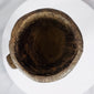 Antique Nepal or Tibet wooden domestic vessel displaying extensive age wear and natural wood texture