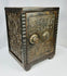 Early 20th century cast iron safe bank with hinged door and coin slot