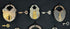 Vintage lock and key collection with U.S. marked and Old Glory padlocks
