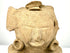 Pre-Columbian ceramic sculpture featuring a hollow opening at the rear, traditional hand-modeled construction, and natural mineral deposits.
