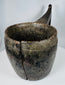 Traditional Himalayan ceremonial scoop-form vessel carved from a single piece of wood