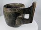 Rustic ceremonial wooden vessel from Tibet or Nepal with strong sculptural presence