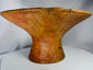 Pre-Columbian pottery vessel with wide dish form, painted decoration, and aged archaeological surface