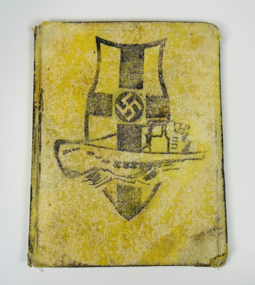 WWII German Kriegsmarine service booklet with ink entries and official markings