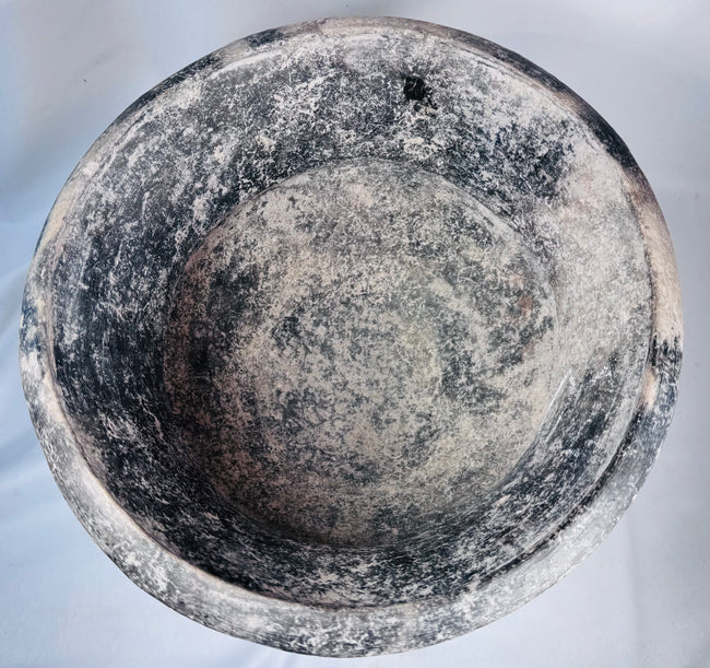 Decorative earthenware vessel inspired by ancient Thai pottery traditions and prehistoric forms