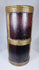 Antique Tibetan food storage container constructed from hardwood and reinforced with brass strips.
