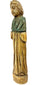 Three-quarter view of standing 18th-century wooden devotional figure with clasped hands