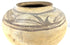 Antique Mexican ceramic vessel with zigzag and feathered details