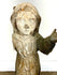 Detail portrait of small central child Jesus figure with simplified features and chipped paint