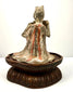 Back view of Tang Dynasty terracotta female musician on lotus pedestal
