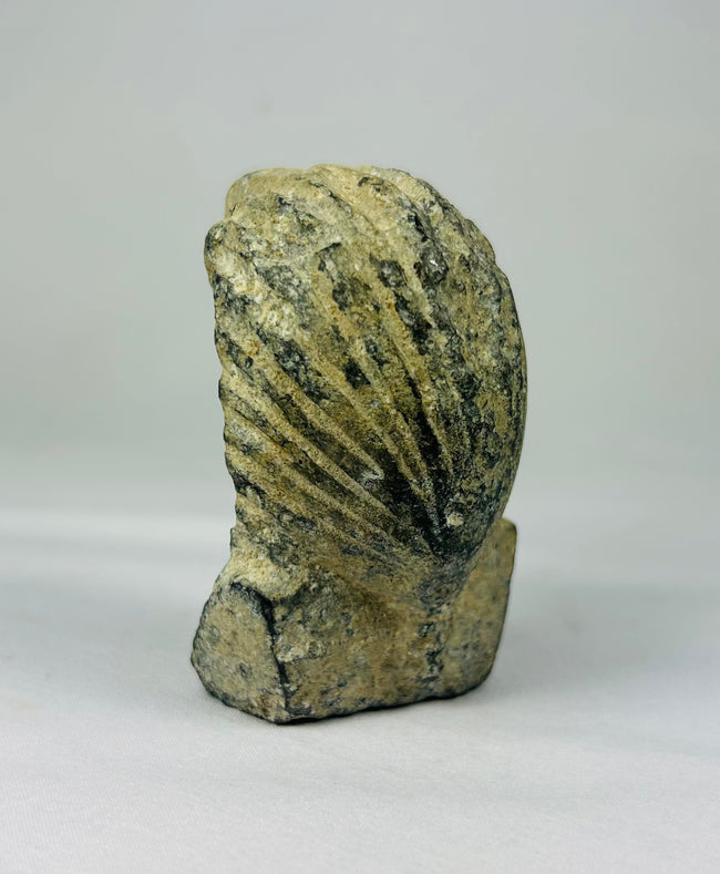 Antique Grand Tour limestone pharaoh head with finely carved nemes headdress and cobra, dating to around 1800–1920, photographed on a neutral background.