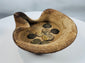 Terracotta saucer-shaped oil lamp attributed to Carthage with associated ancient bronze coinage