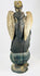 Antique Latin American polychrome angel figure, standing, gilded wings, painted surface remnants