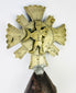 18th–19th century Spanish Colonial brass processional cross, double-sided religious iconography