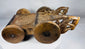Hand-carved hardwood ritual cart from South Asia with original iron hardware