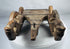 Collectible South Asian folk art ceremonial cart mounted on original wooden wheels