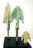 Three-piece ancient bronze arrowhead set with green patina
