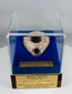 Ancient terracotta oil lamp from the Eastern Mediterranean mounted in a velvet-lined case
