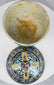 Antique North African glazed earthenware jar with painted floral cartouches