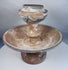 Near Eastern terracotta pedestal lamp or offering vessel with aged encrustation