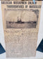Original USS Massachusetts sailor hatband preserved with period naval documents and memorabilia