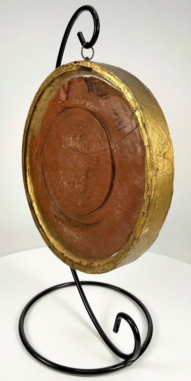Historic Spanish red wax seal measuring approximately 5.5 inches in diameter, with detailed relief and royal symbolism.