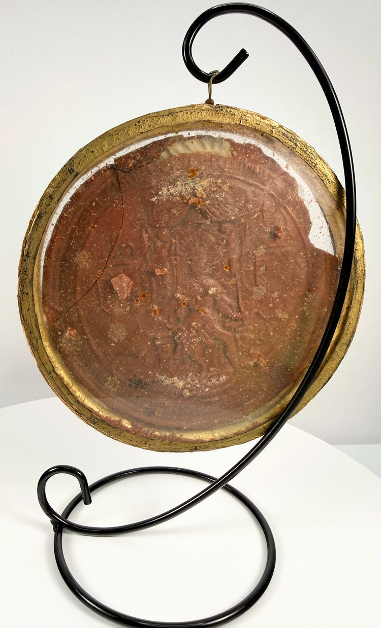 Framed 17th century red wax seal of Philip IV Spain
