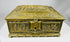 Antique gilt bronze cigar box with Renaissance scenes and wood interior