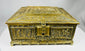 Antique gilt bronze cigar box with Renaissance scenes and wood interior