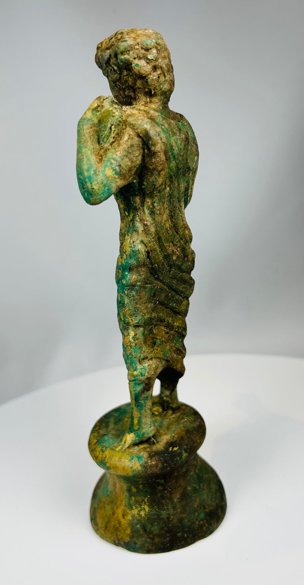 Antique bronze figure in Greco Roman style with pedestal mount