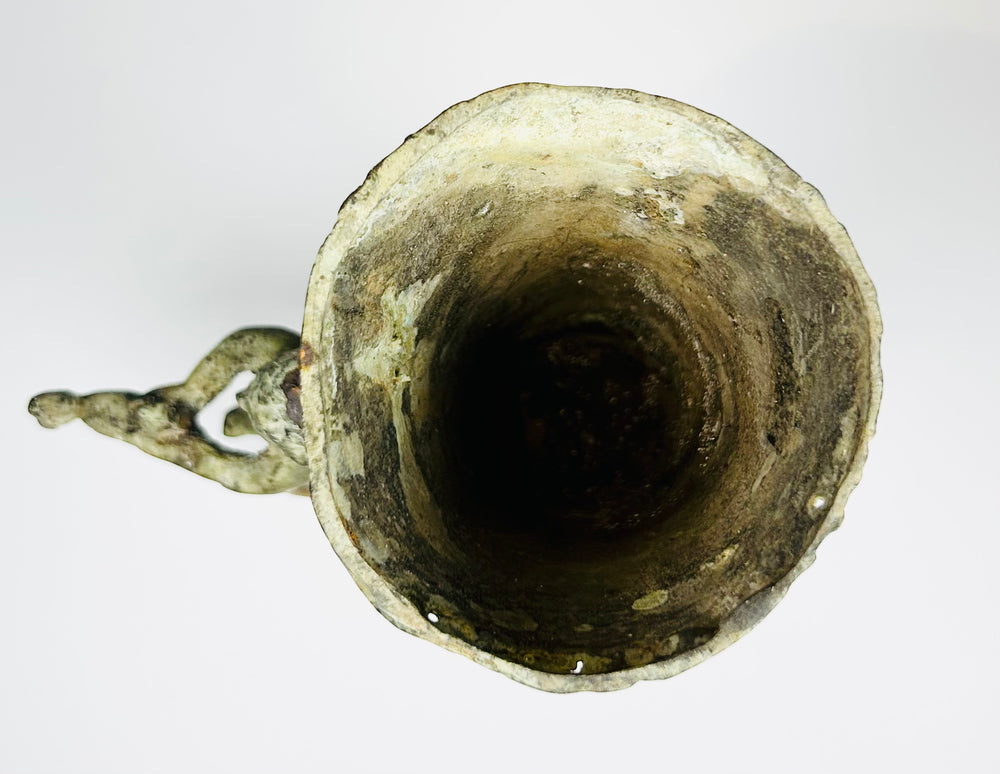 Antique European bronze rhyton inspired by Greek ritual vessels