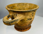 Archaic Etruscan pottery with radial floral decoration and pedestal base