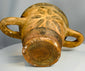 Mediterranean terracotta vessel with twin handles and floral design