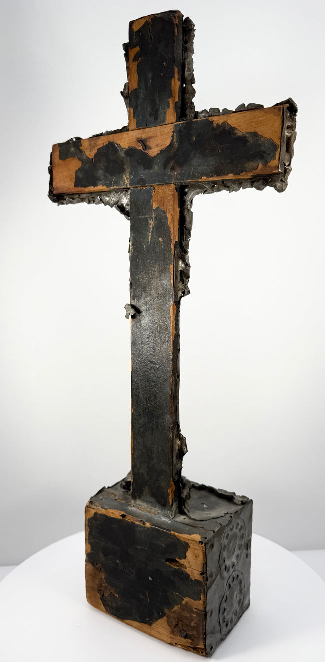 Antique Hand-Carved Crucifix with Bone Figure | Circa 18th–19th Century