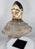 Traditional Yoruba Egungun headpiece from Nigeria with scarification details, black coiffure, and aged painted finish.