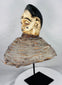 Yoruba ancestor spirit headdress from Nigeria retaining original wicker superstructure and aged ceremonial patina.