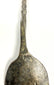 ancient Roman bronze spoon featuring an intricately twisted handle, oval bowl, and centuries-old green and brown patina.
