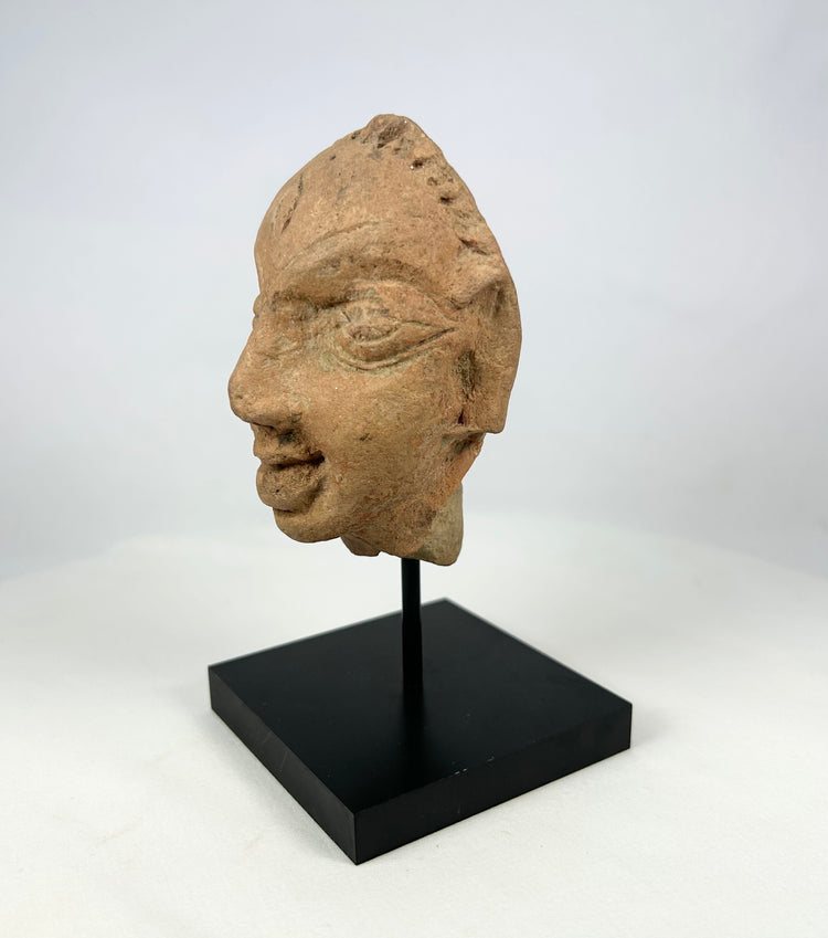 Ancient Indian Religious Sculpture | Head Fragment | 3rd–5th Century CE