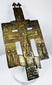 Imperial Russian religious bronze cross showcasing the Passion of Christ and traditional Orthodox symbolism.