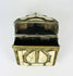 Authentic Moroccan Berber brass amulet box with bone inlay, Islamic devotional artifact, 1800s.